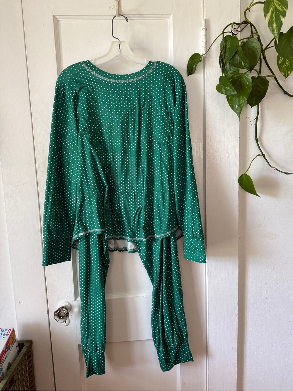 EKOUAER size XL Green Polka Dot Pajama Set